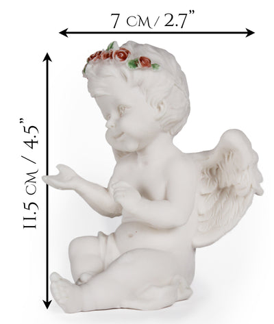 Angel Sculpture Sitting Cupid Child Gifts for Women Girls Peresent Decor for Mother's Day Cute Putto for Wedding and Anniversary