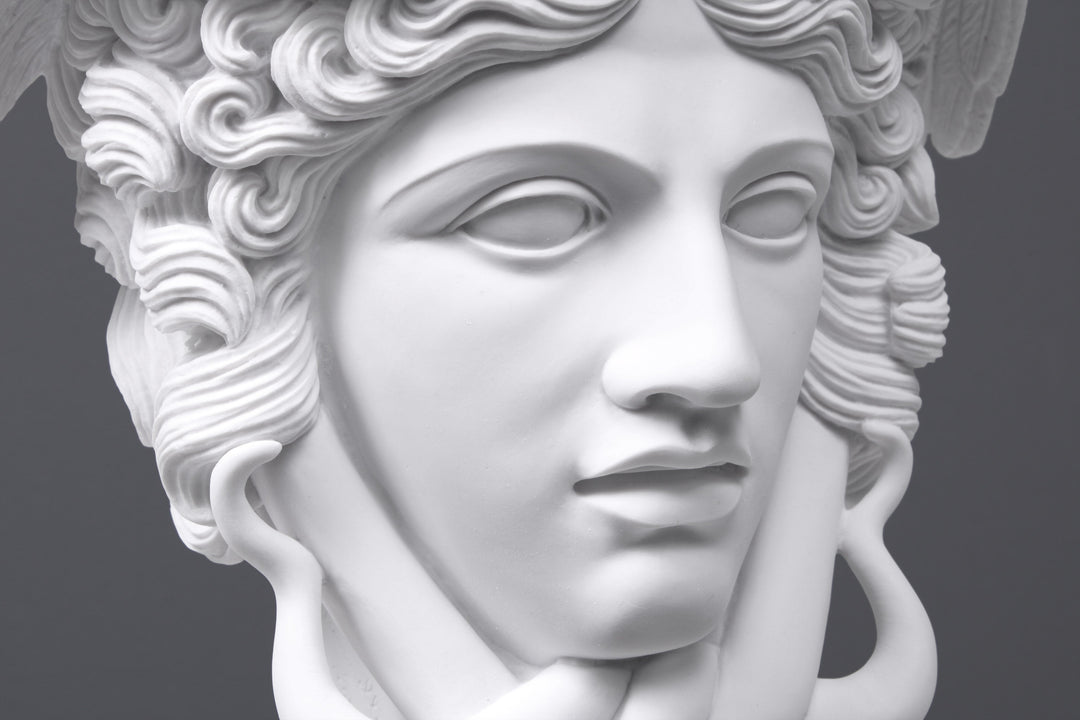 Medusa Head Statue on Base marble sculpture Greek Roman – The