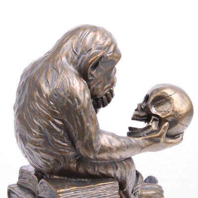 Ape with Skull Statue (Affe mit Schädel Monkey Sculpture by Hugo Rheinhold)