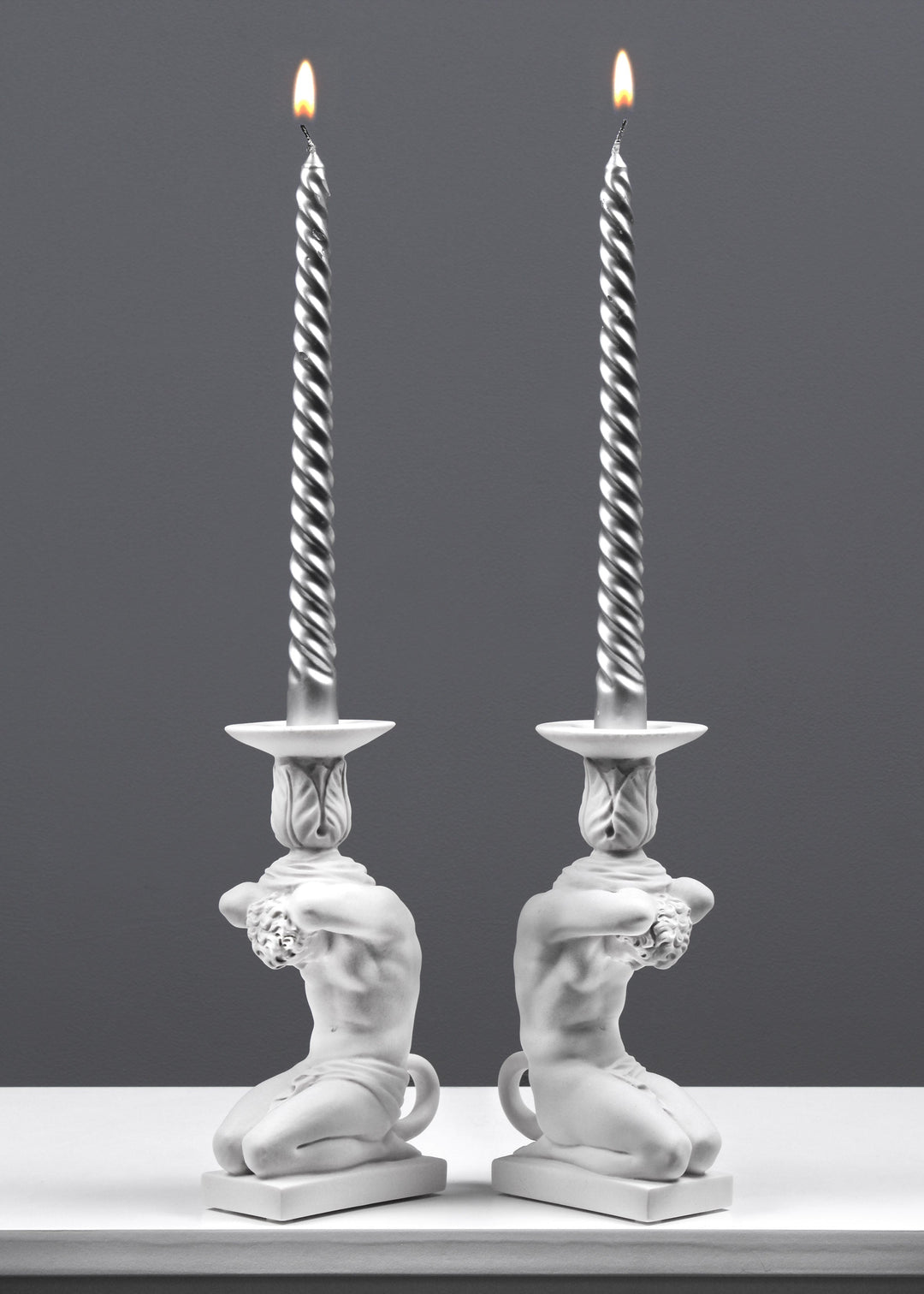 アンビル　オブジェ 置物　atlast&co アットラスト Atlas Candle Holder Statue in Pair (Small) marble sculpture greek