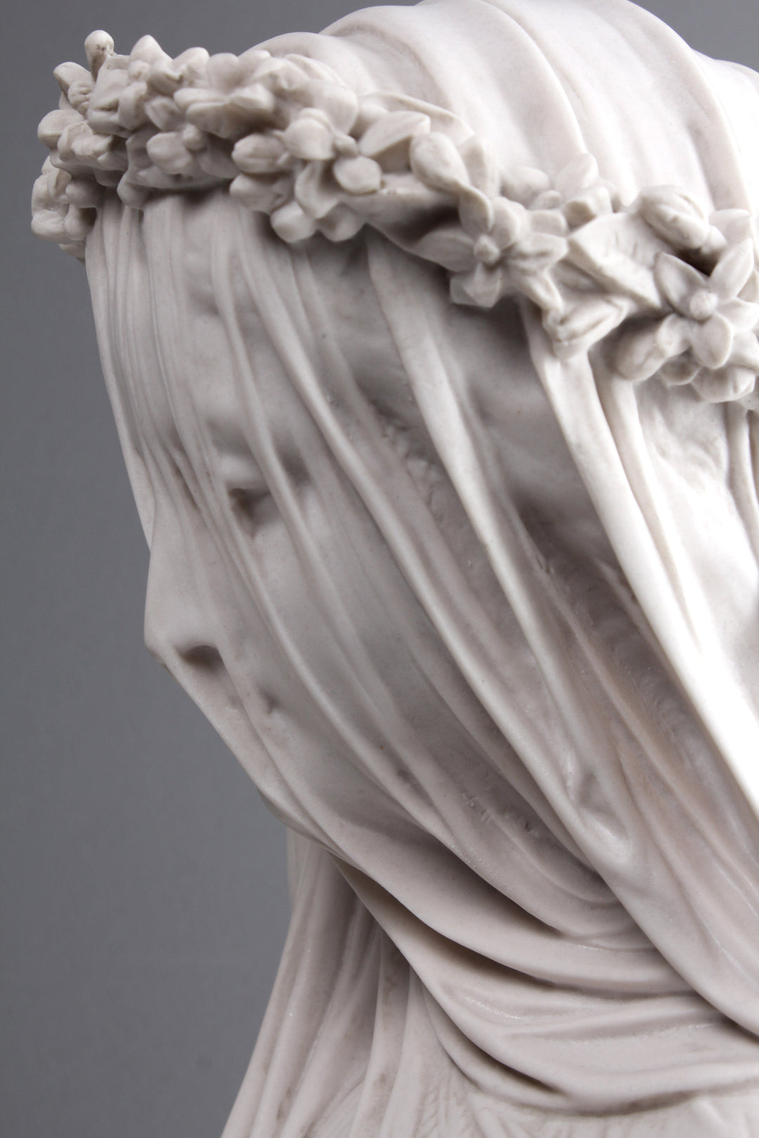 Veiled maiden woman Bust Head Marble Statue selling Sculpture