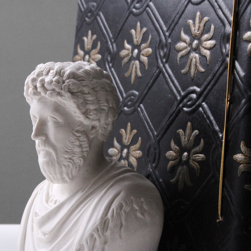 Marcus Aurelius Bookend Bust Sculpture - Small Roman Emperor Statue