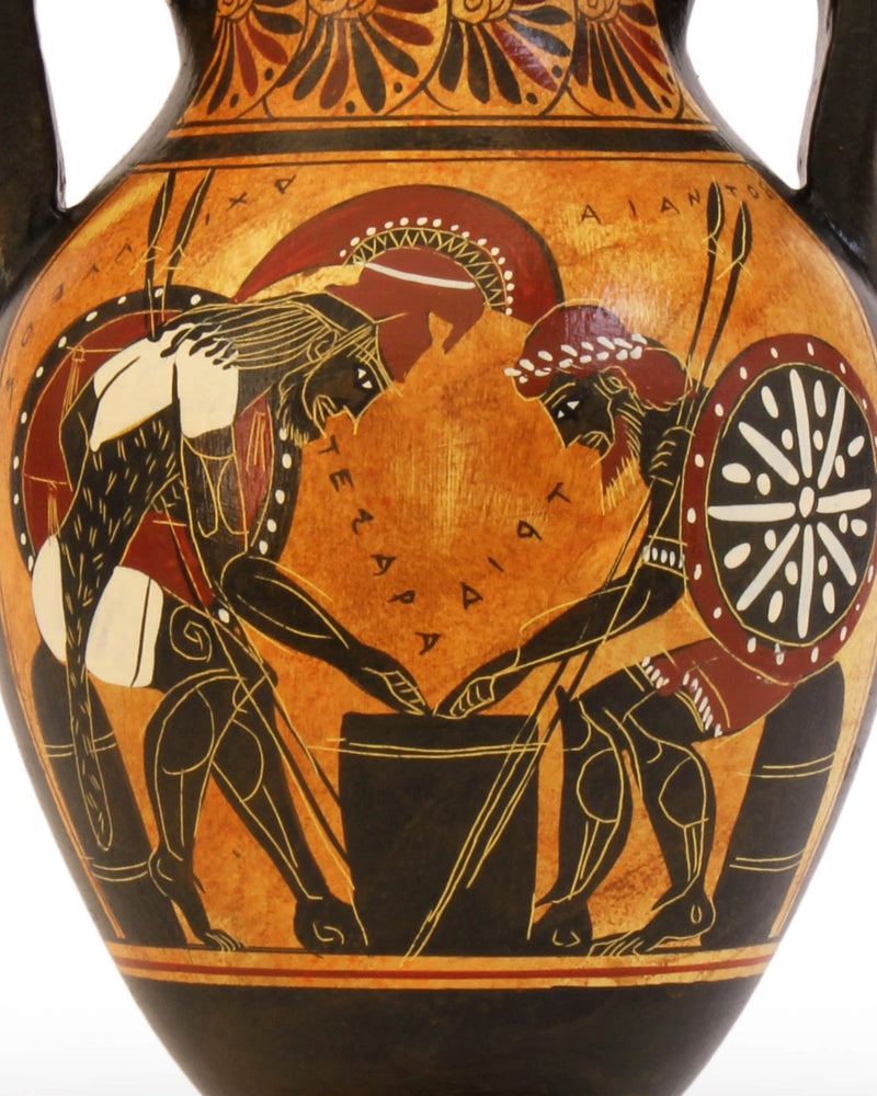 Ancient Greek Black-Figure Belly Amphora with Ajax and Achilles Pottery - The Ancient Home