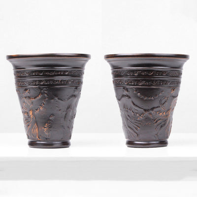Roman Cup with Dancing Scene in Pair (Black)