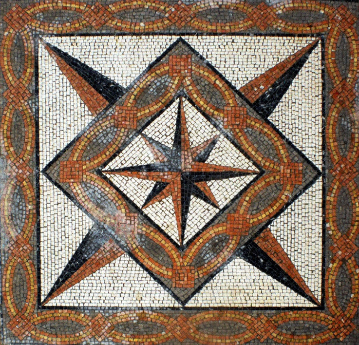 Star Moasic Pattern Star' Geometric Mosaic marble stone handmade Roman custom personalized ...