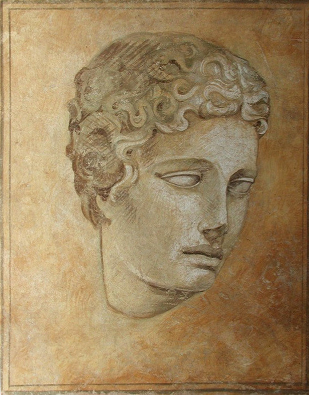 Profile of a Male Statue Fresco