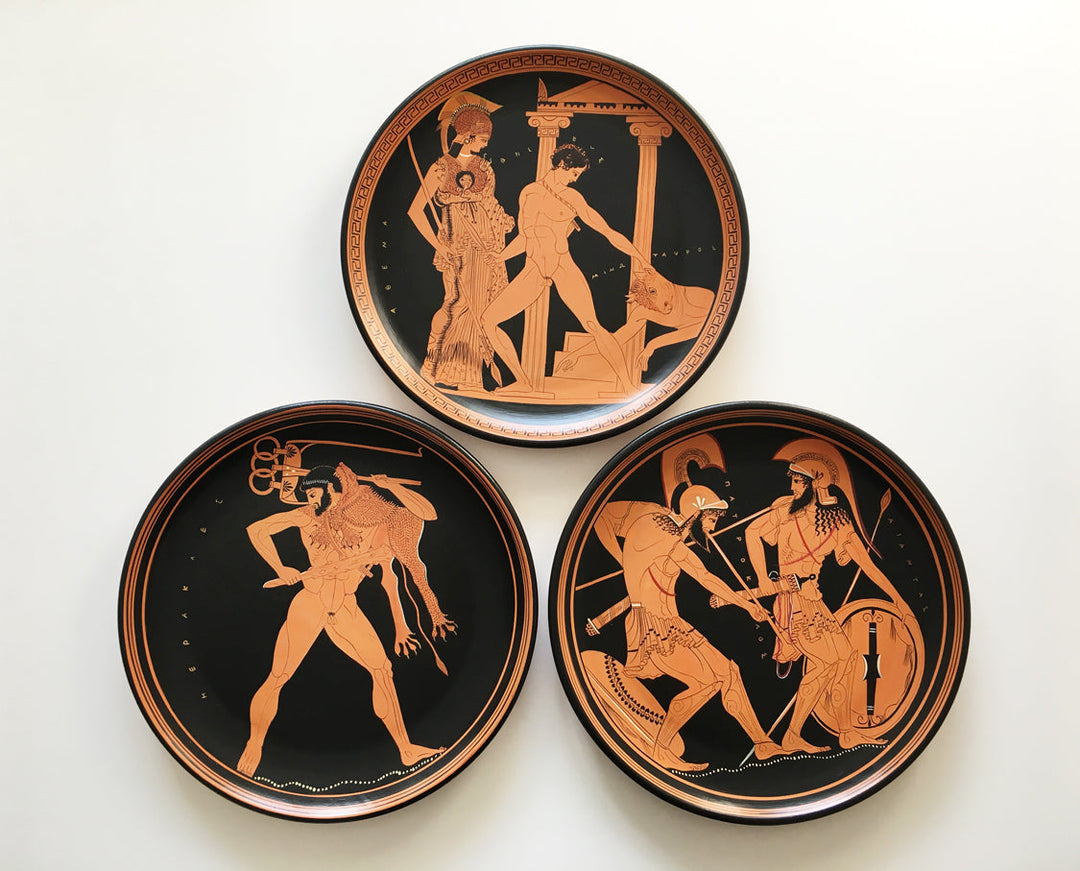Red-Figure Greek Plate with Heracles pottery handmade Greece – The