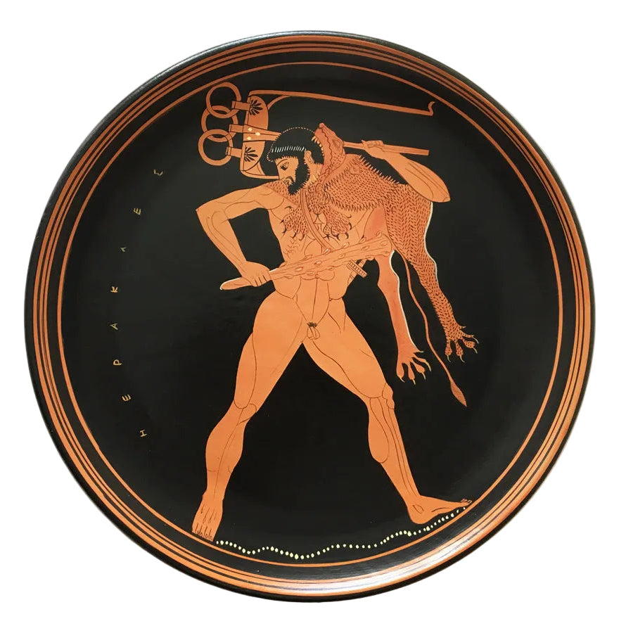 Red-Figure Greek Plate with Heracles pottery handmade Greece – The