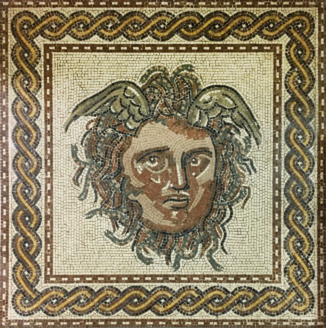 Mosaics hidràulics d'autor 　スペイン語 Medusa Mosaic marble stone handmade Roman custom