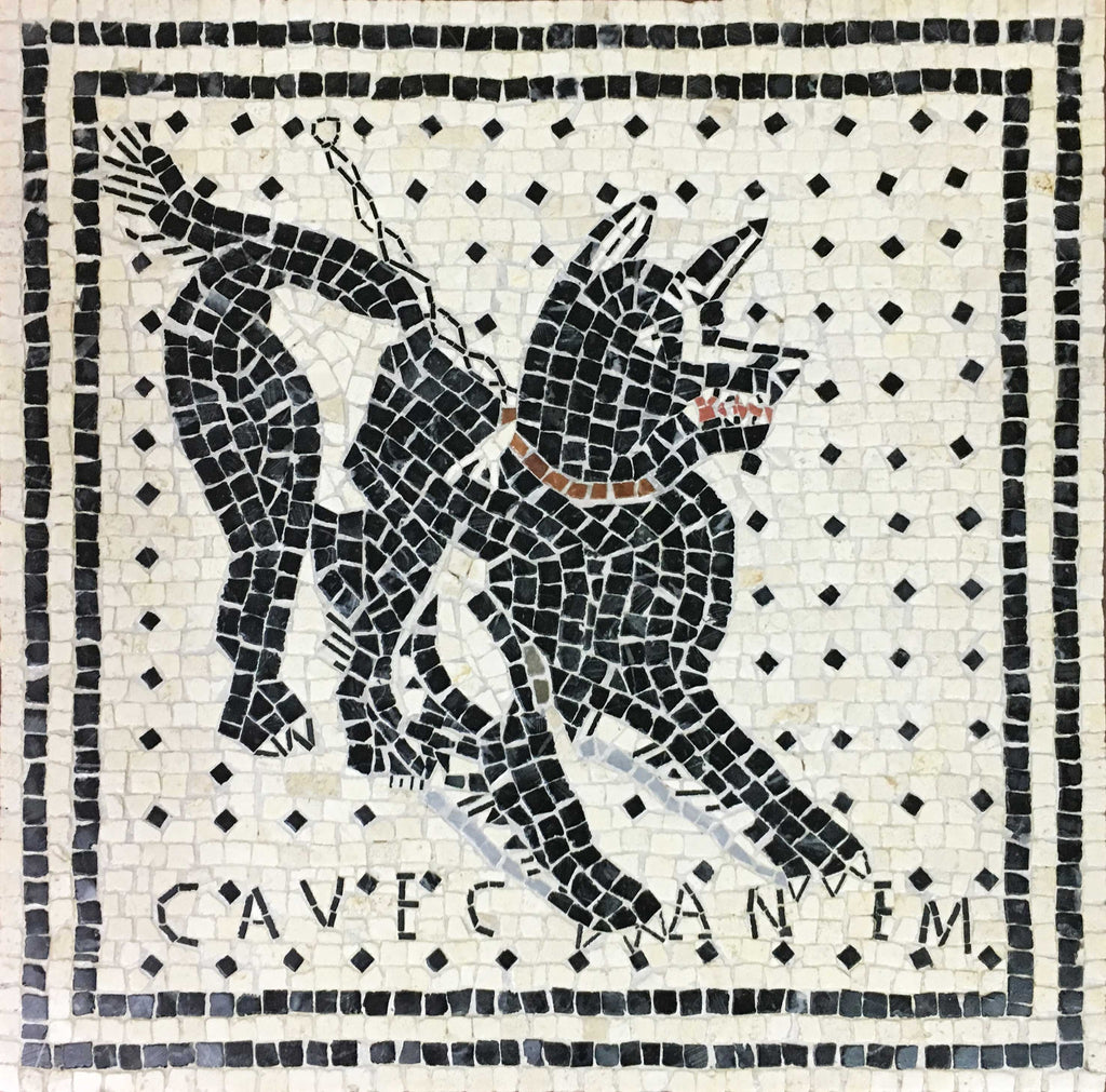 Roman CAVE CANEM Mosaic (Black Lab) Pet Mat for Sale by Goosekaid