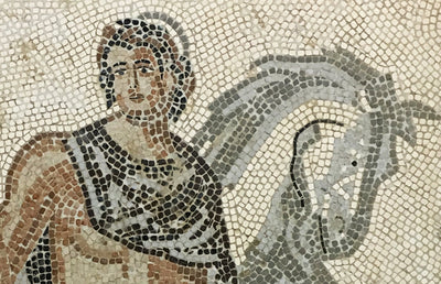 Dioscuri - Castor with horse from the Triumph of Bacchus Mosaic