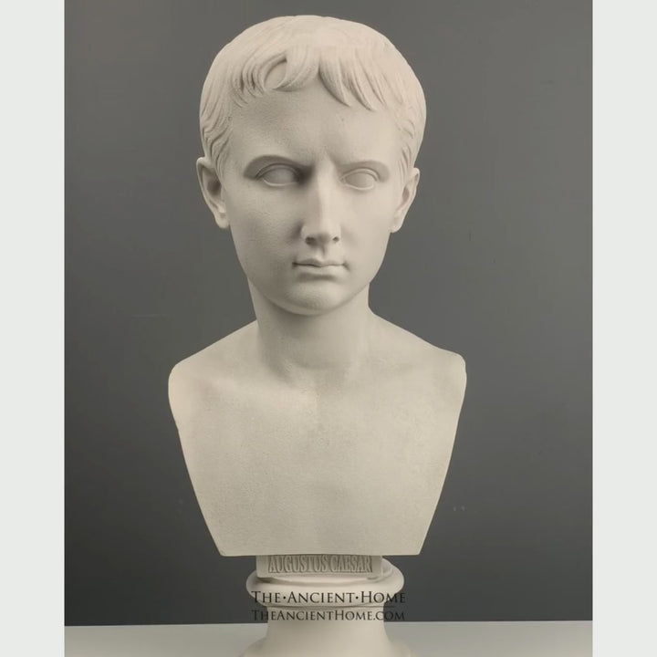 Augustus Caesar Bust Sculpture (Large) marble statue Greek Roman