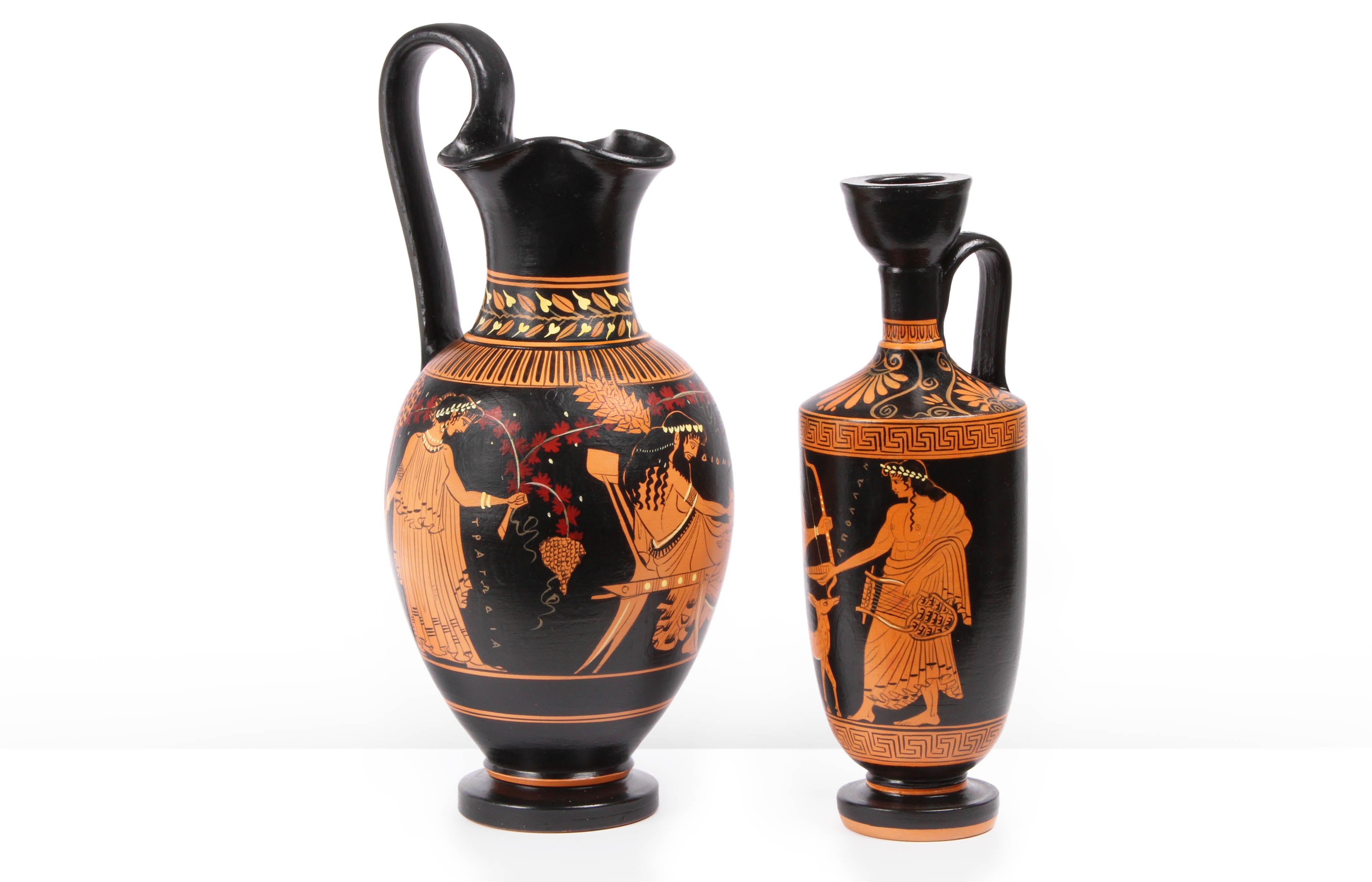Ancient Greek Red-Figure Vase with Dionysus