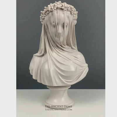 The Veiled Maiden Bust Statue (The Bride) - Veined & Polished
