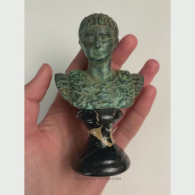 Augustus Caesar Bust (Green Bronze)